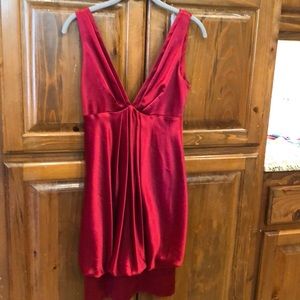A. B. S. Red silk dress